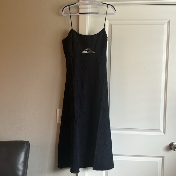 Banana Republic Floral Jacquard Cutout Midi Dress - Preppy Navy - 12 - Picture 5 of 10